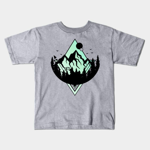 nomad earth shirt green Kids T-Shirt by nomadearthdesign